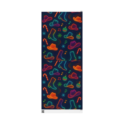 Vibrant Line Dancing Holiday Wrapping Paper, Festive Gift Wrap, Cowboy Boots and Hats, Christmas, Birthdays, Celebrations, Fun Gift Packaging
