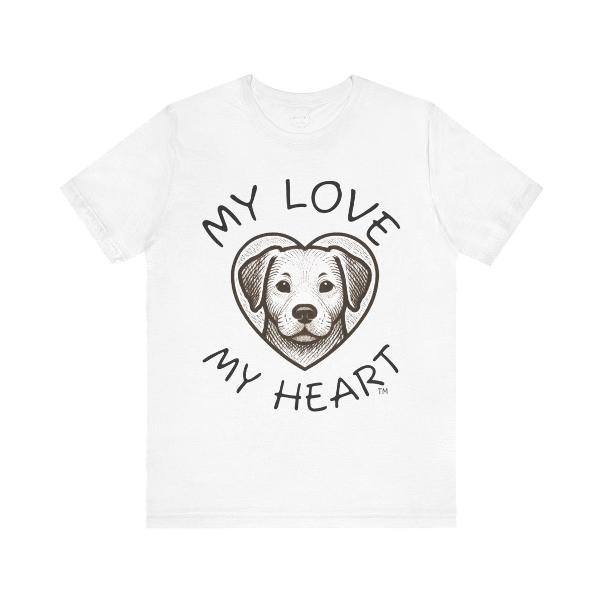 Dog Lover T-Shirt — "My Love My Heart" Puppy Heart Graphic Tee