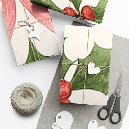 Elegant Holiday Gift Wrap Papers Pink and Red Ribbons 2 sizes Matte or Satin