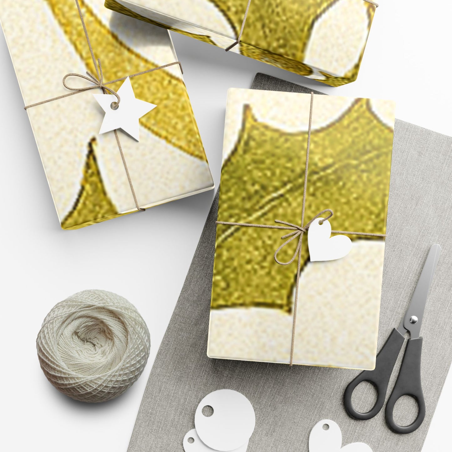 Elegant Holiday Gift Wrap Papers Gold Ribbon 2 sizes Matte or Satin