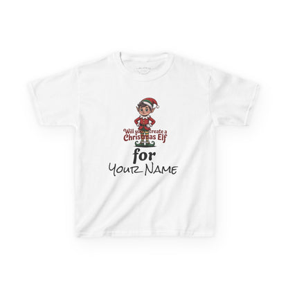 Kids Christmas Elf Tee Personalize with Your Name