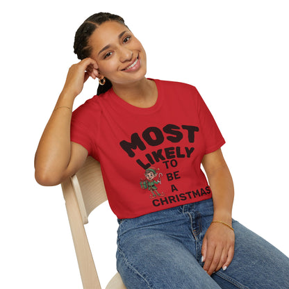 Family Funny Christmas T-Shirts Most Likely to...Be A Christmas Elf