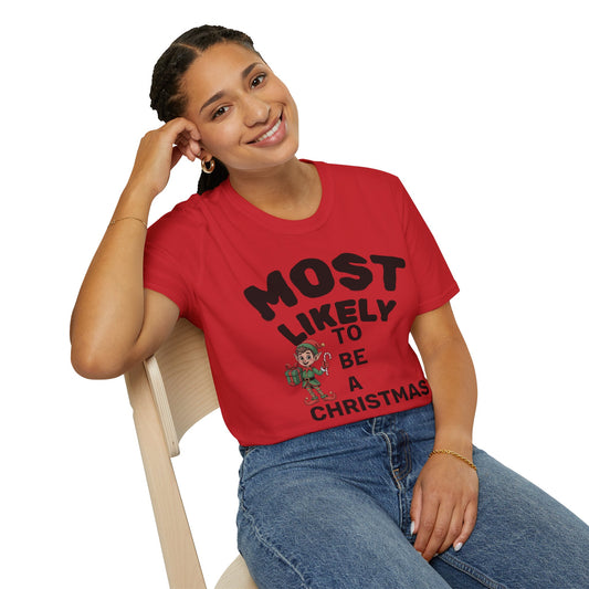 Family Funny Christmas T-Shirts Most Likely to...Be A Christmas Elf