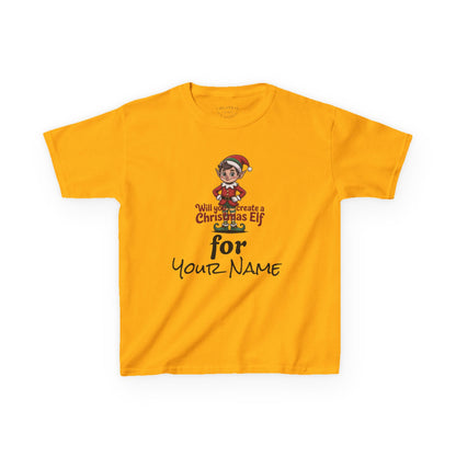 Kids Christmas Elf Tee Personalize with Your Name