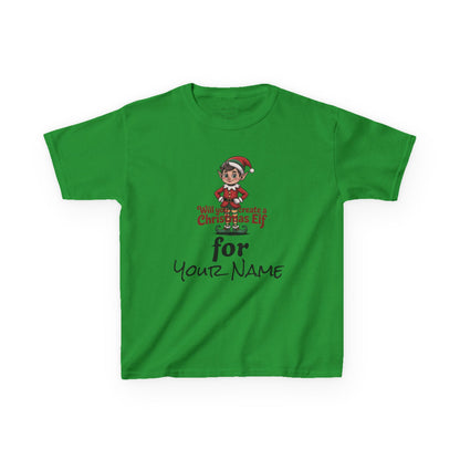 Kids Christmas Elf Tee Personalize with Your Name