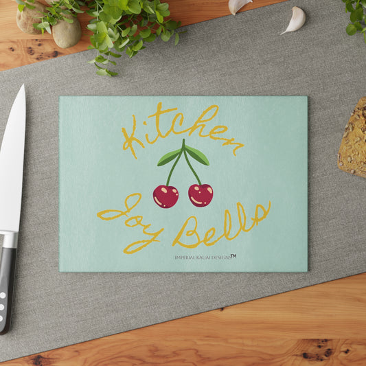 Classy Glassy Kitchen Joy Bells Glass Cutting Board