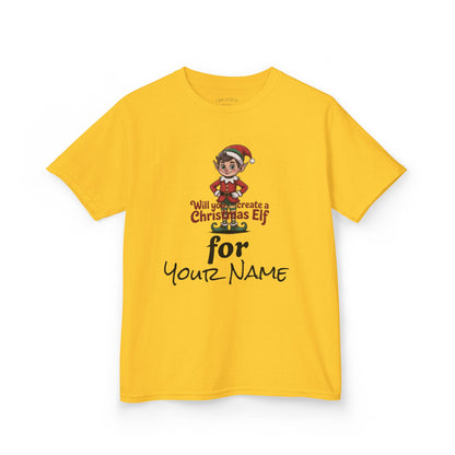 Kids Christmas Elf Tee Personalize with Your Name