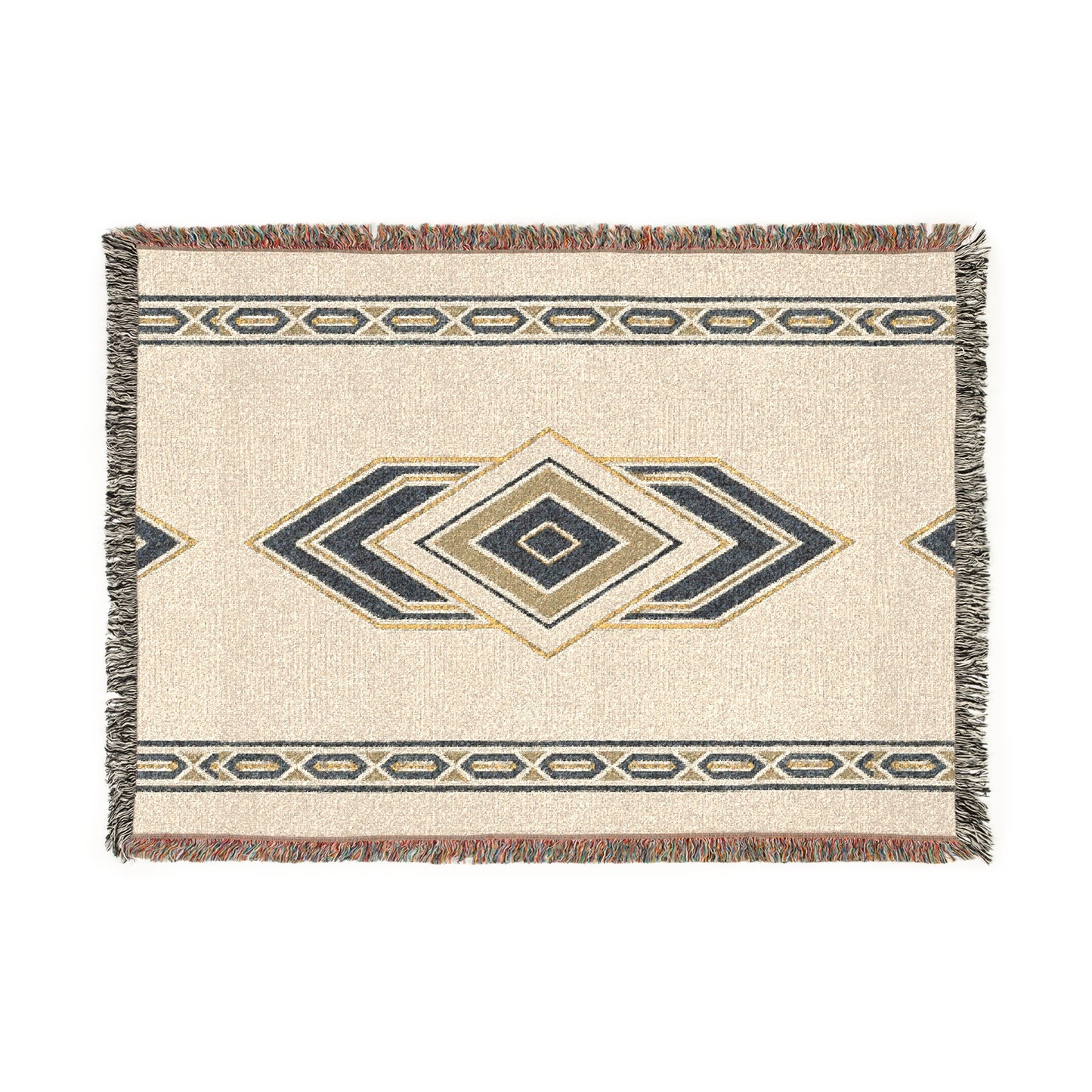 Cozy Woven Blanket with Geometric Design, Throw Blanket, Home Decor, Gift for Him/Her, Cozy Night In, Picnic Essentials