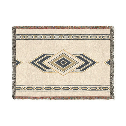 Cozy Woven Blanket with Geometric Design, Throw Blanket, Home Decor, Gift for Him/Her, Cozy Night In, Picnic Essentials