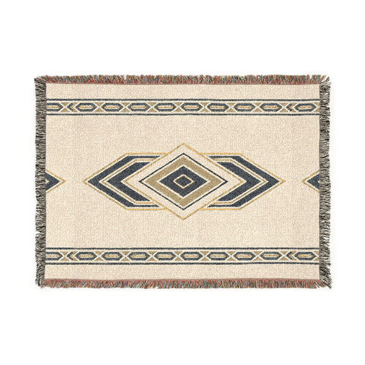 Cozy Woven Blanket with Geometric Design, Throw Blanket, Home Decor, Gift for Him/Her, Cozy Night In, Picnic Essentials