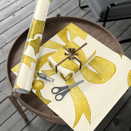 Elegant Holiday Gift Wrap Papers Gold Ribbon 2 sizes Matte or Satin