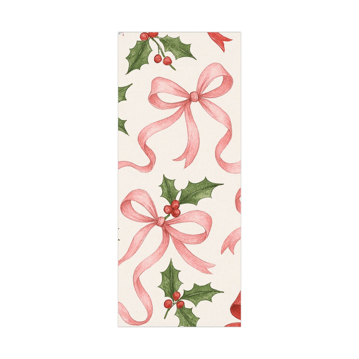 Elegant Holiday Gift Wrap Papers Pink and Red Ribbons 2 sizes Matte or Satin