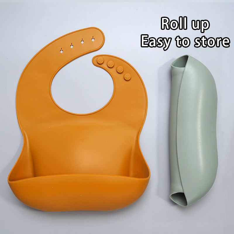 Silicone Baby Bib w/ Food Catcher