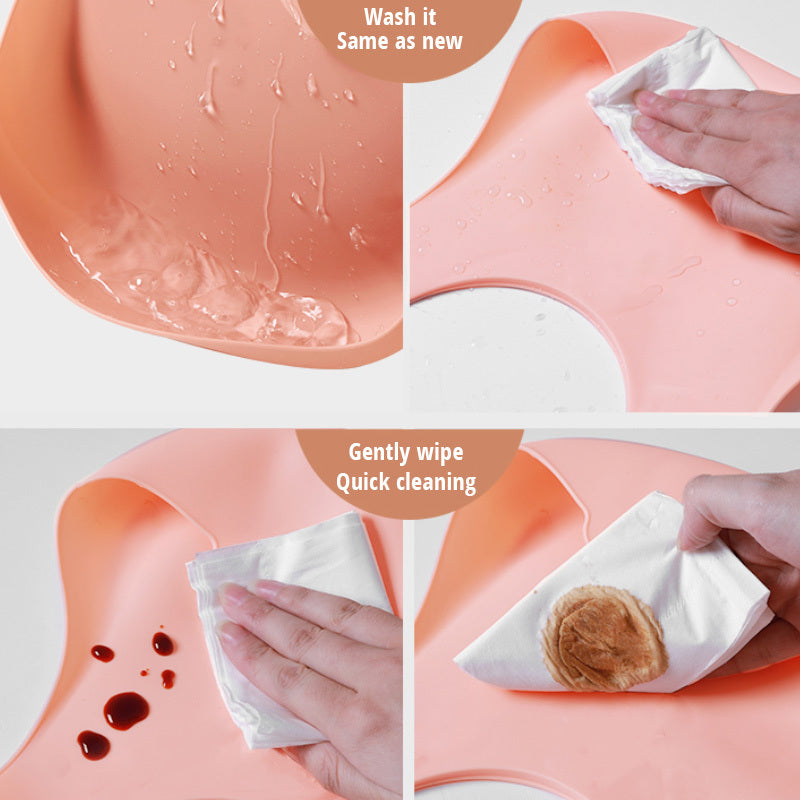 Silicone Baby Bib w/ Food Catcher