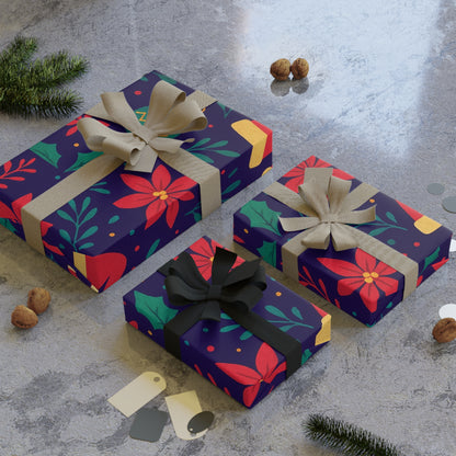 Festive Gift Wrapping Paper Roll, Christmas Wrapping Paper, Holiday Gift Wrap, Seasonal Paper, Eco-Friendly Gift Wrap