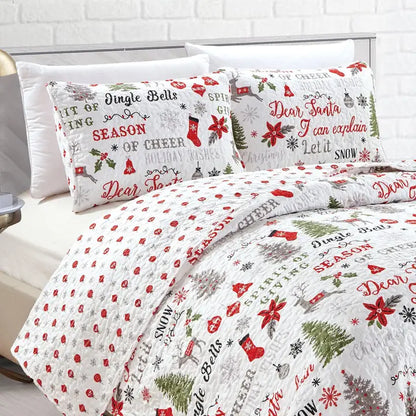 Decorate Your Bedroom with a 3-Piece Holiday Quilt Sets