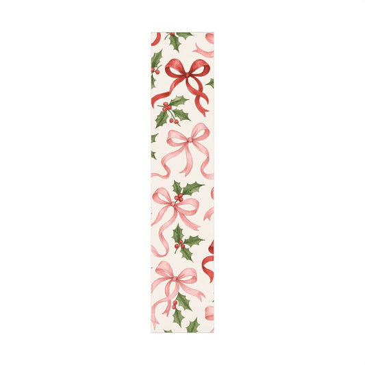 Elegant Holiday Gift Wrap Papers Pink and Red Ribbons 2 sizes Matte or Satin