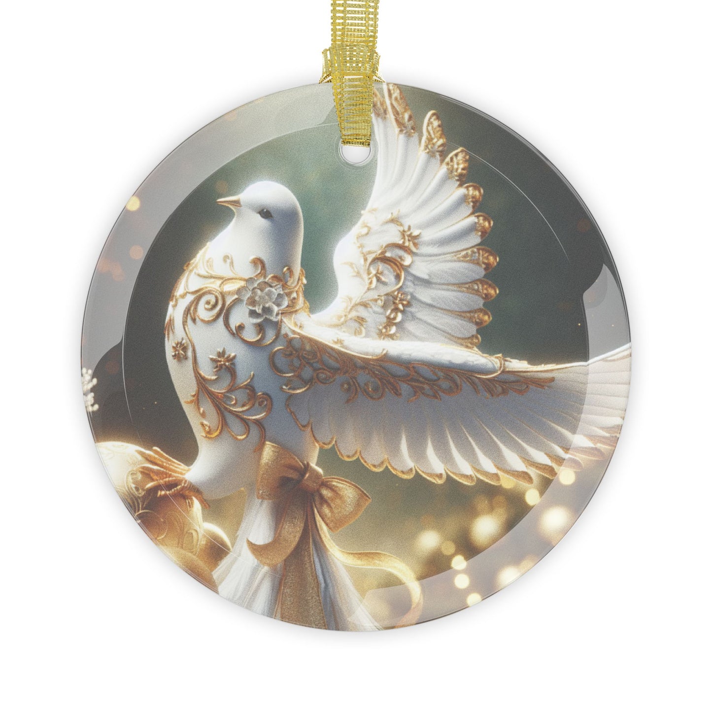 Christmas Dove Elegant Holiday Glass Ornaments, Decorative Christmas Spheres, Handcrafted Glass Ornaments, Unique Gift for Tree, Celebration Keepsakes