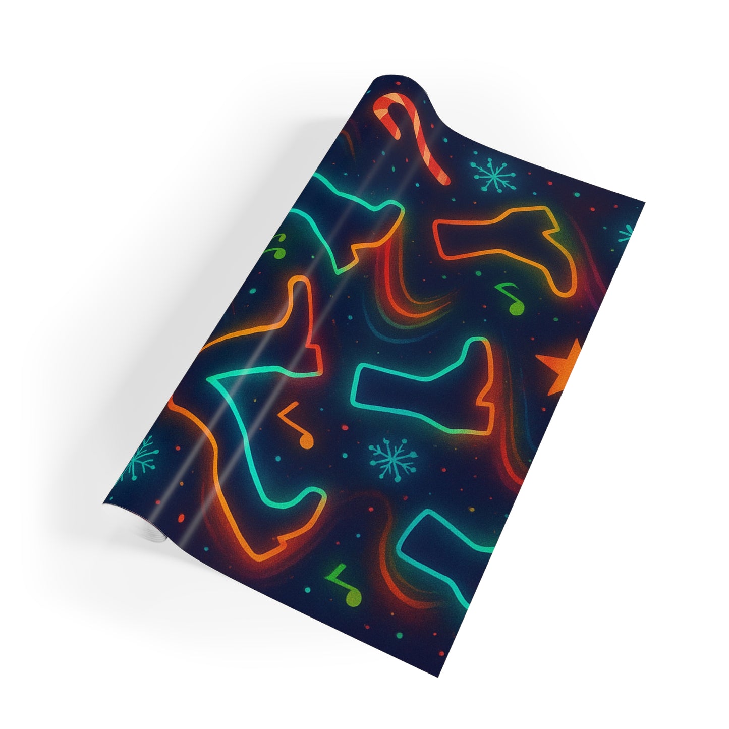 Neon Holiday Dancing Boots Wrapping Paper, Festive Gift Wrap, Christmas Wrap, Unique Holiday Packaging, Party Supplies, Gift Wrap Rolls