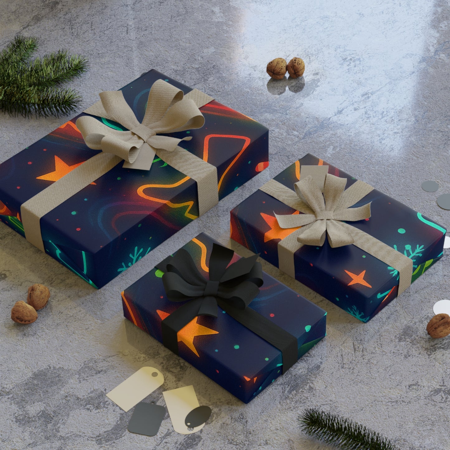 Neon Holiday Dancing Boots Wrapping Paper, Festive Gift Wrap, Christmas Wrap, Unique Holiday Packaging, Party Supplies, Gift Wrap Rolls