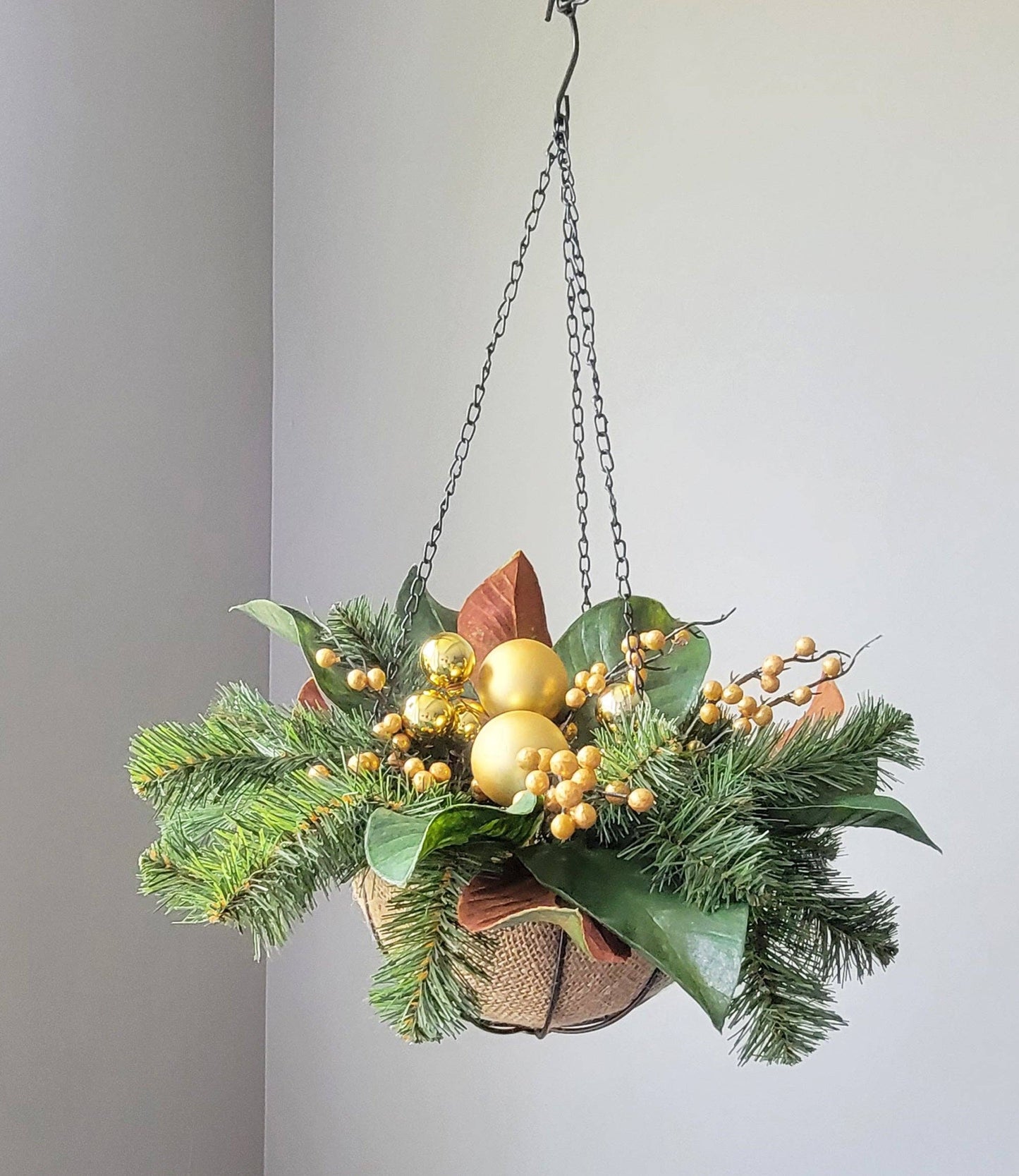 Christmas Hanging Basket Arrangement Mixed