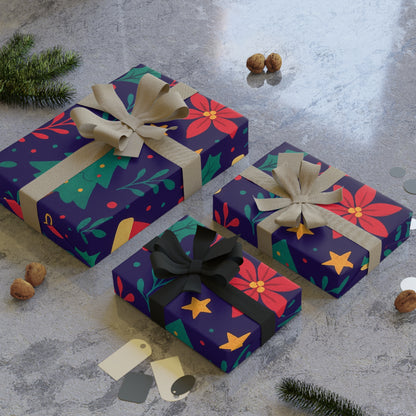 Festive Gift Wrapping Paper Roll, Christmas Wrapping Paper, Holiday Gift Wrap, Seasonal Paper, Eco-Friendly Gift Wrap