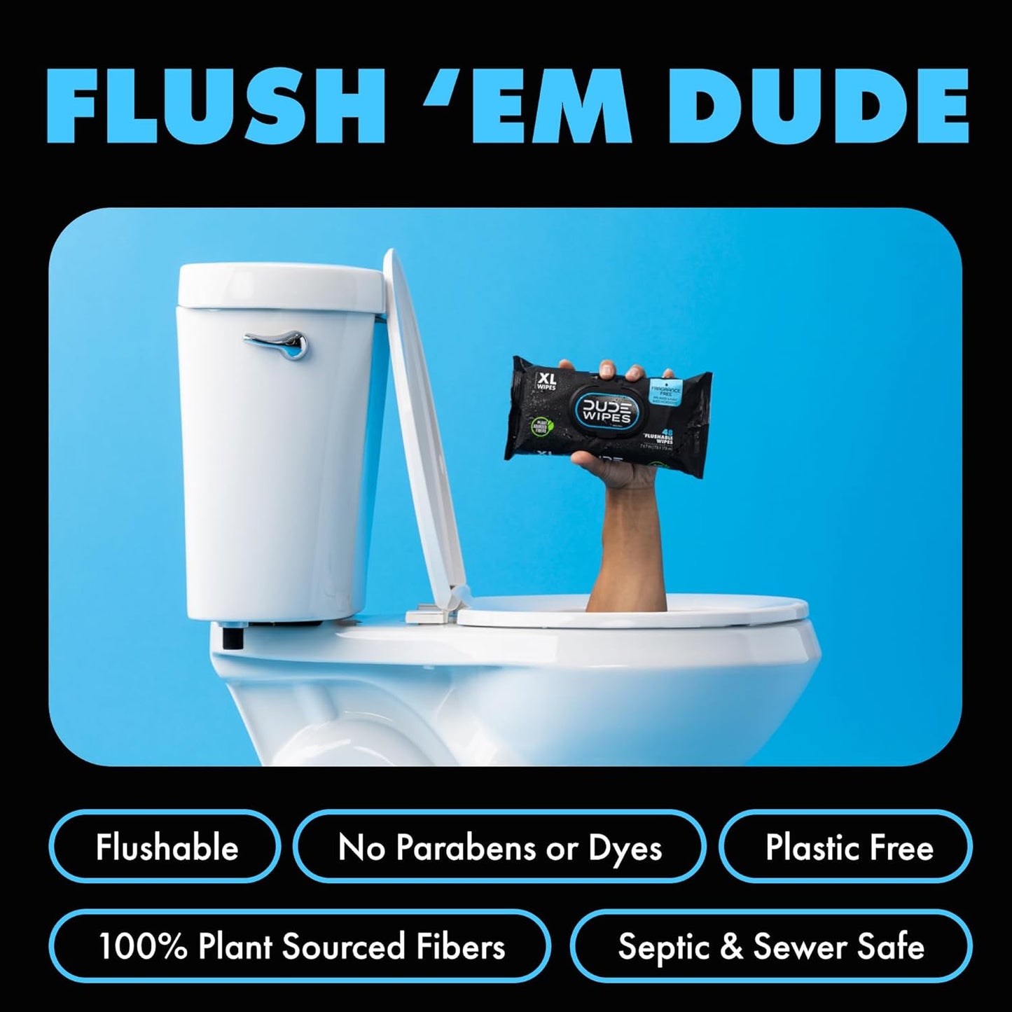 DUDE Wipes Flushable Wet Wipes