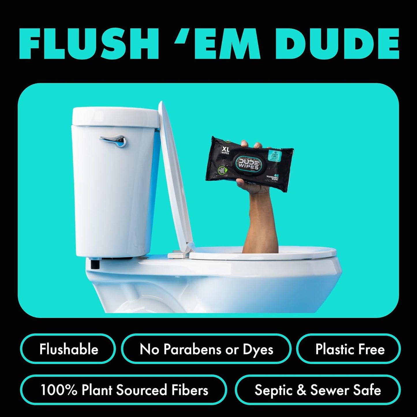 DUDE Wipes Flushable Wet Wipes