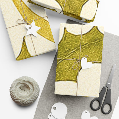 Elegant Holiday Gift Wrap Papers Gold Ribbon 2 sizes Matte or Satin