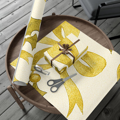 Elegant Holiday Gift Wrap Papers Gold Ribbon 2 sizes Matte or Satin