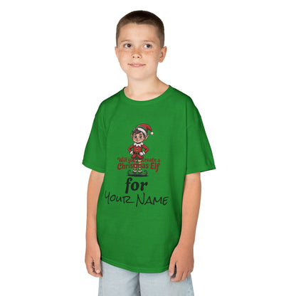 Kids Christmas Elf Tee Personalize with Your Name