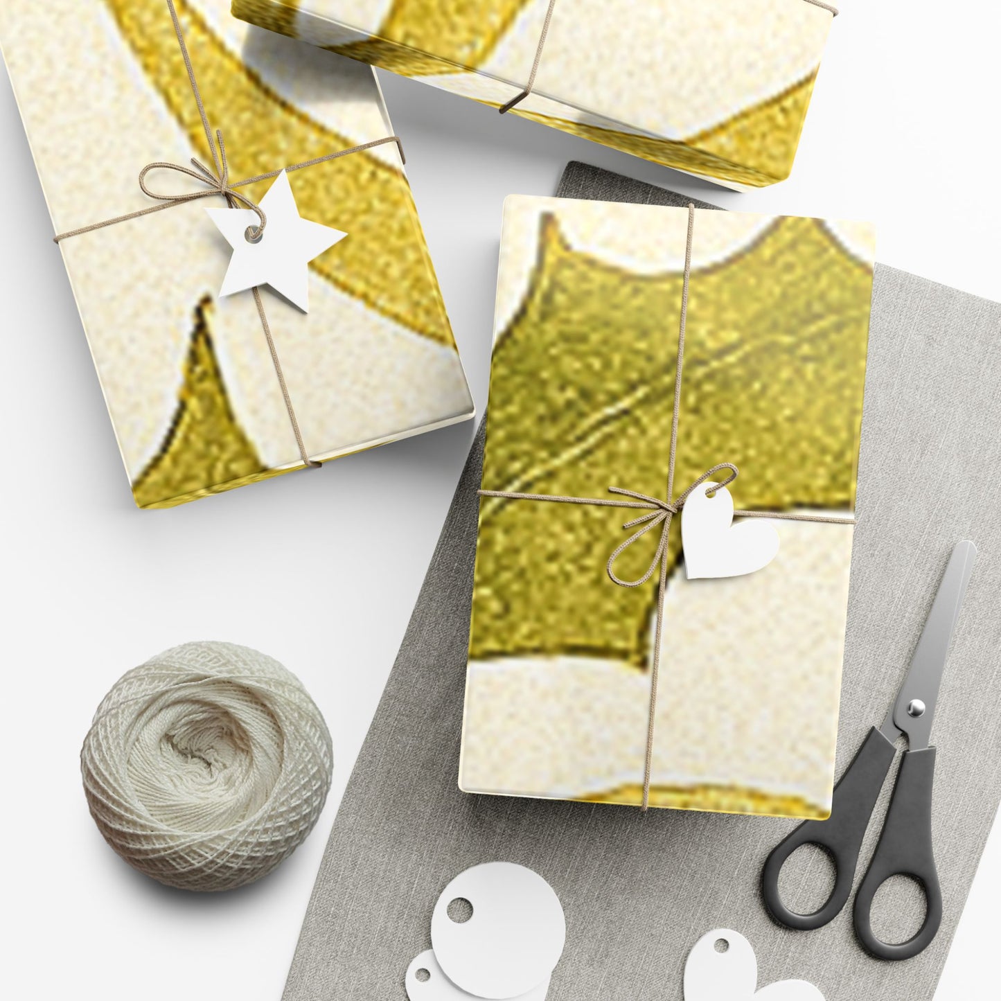 Elegant Holiday Gift Wrap Papers Gold Ribbon 2 sizes Matte or Satin