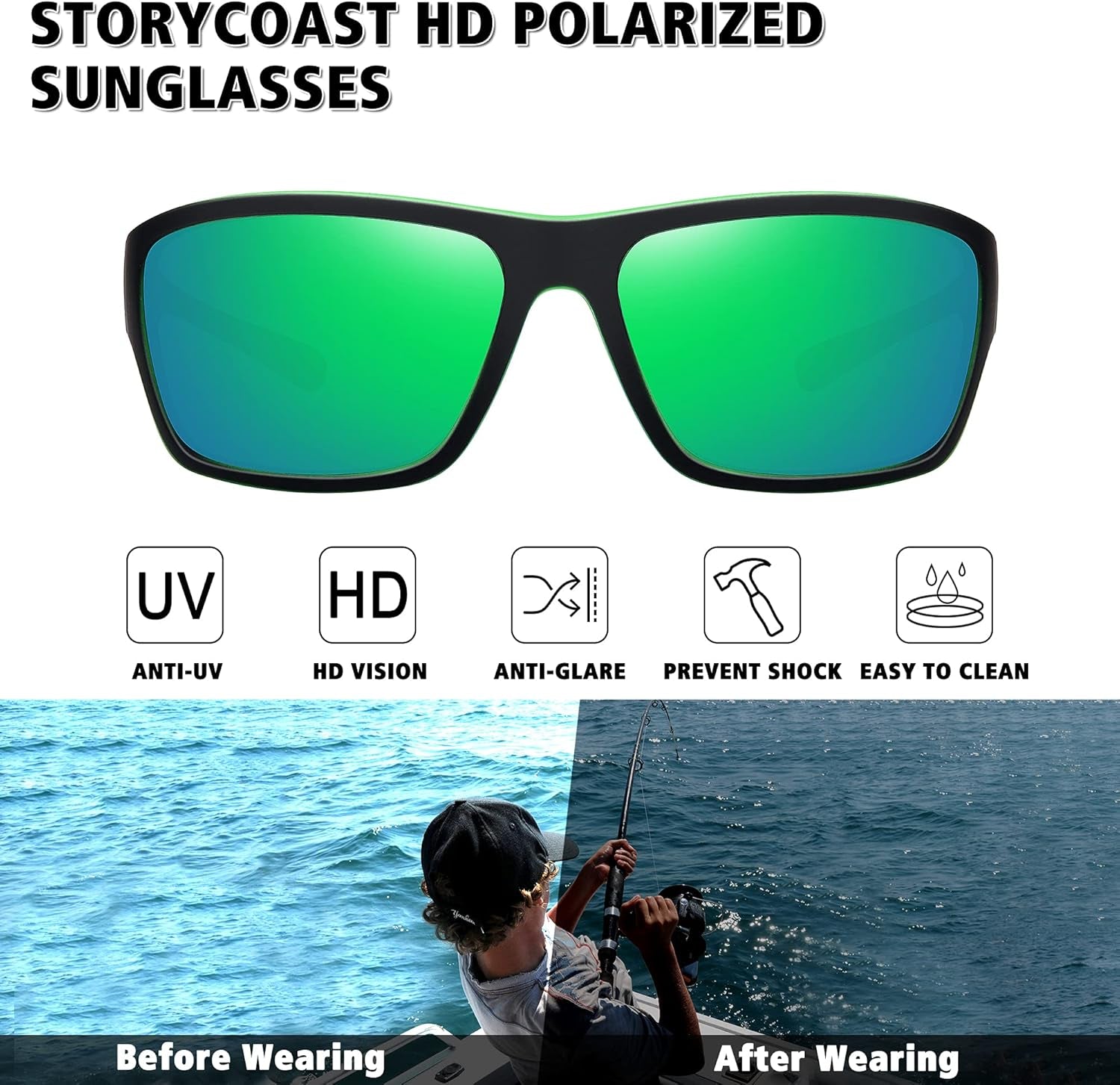 Polarized Sports Sunglasses for Men Women Unbreakable Frame Cycling Fishing Driving