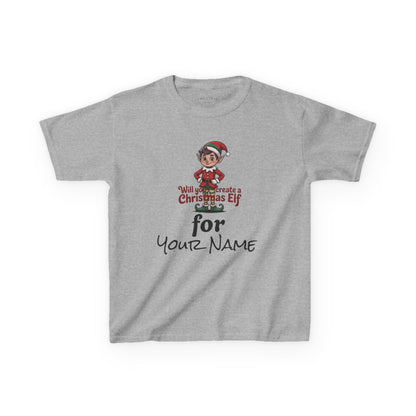 Kids Christmas Elf Tee Personalize with Your Name