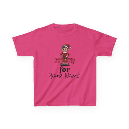 Kids Christmas Elf Tee Personalize with Your Name