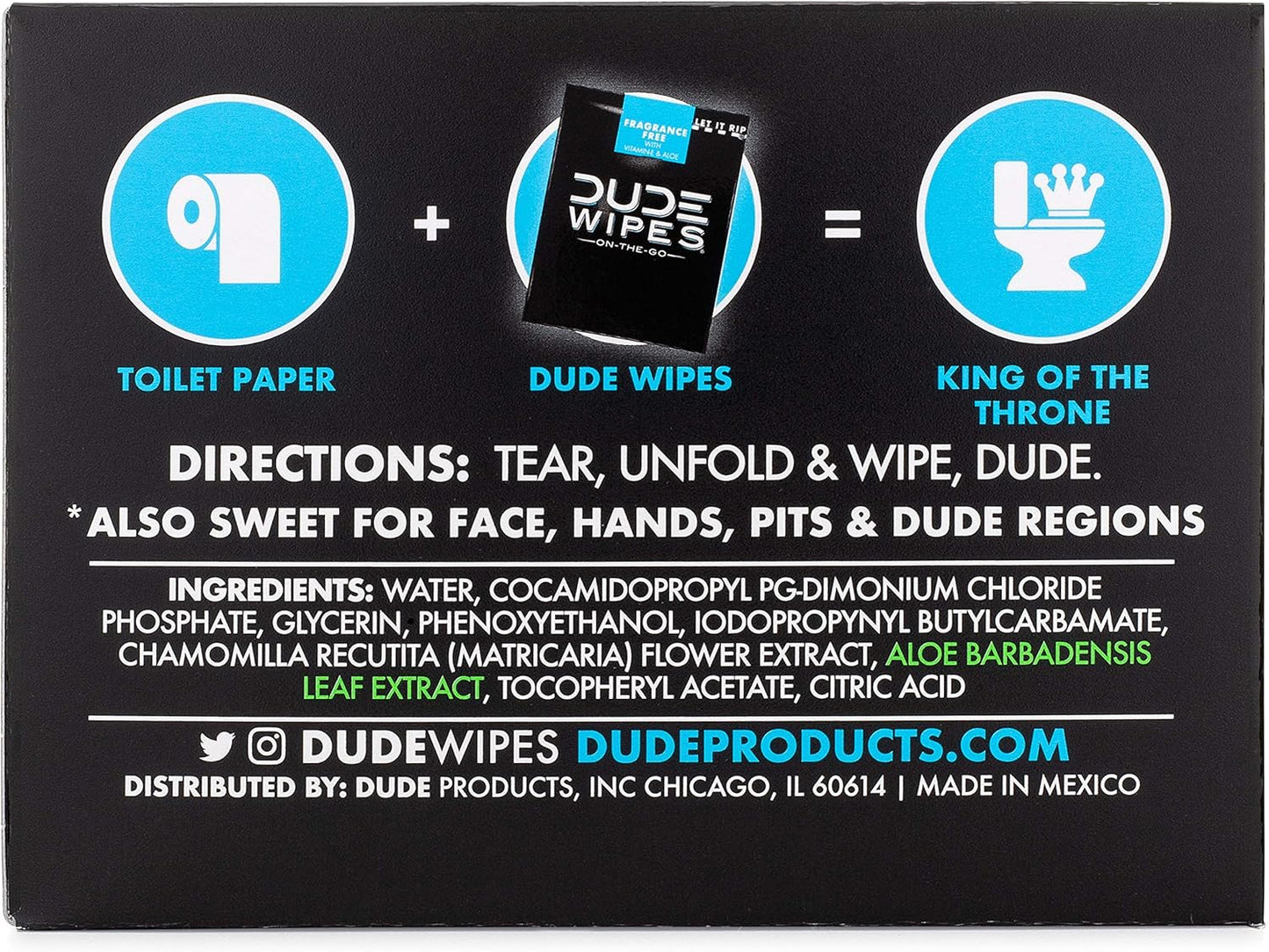 DUDE Wipes Flushable Wet Wipes