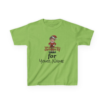 Kids Christmas Elf Tee Personalize with Your Name