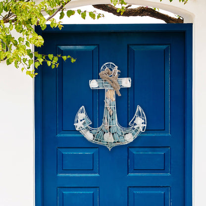 Elegant Decor Blue Coastal Scented Potpourri Anchor Wire Decor