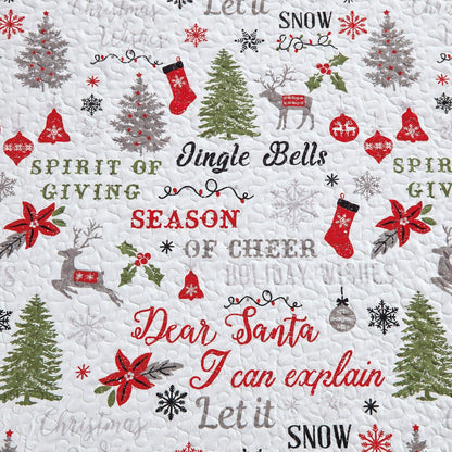 Bundle Holiday 3 Piece Quilt Set - w/Grey 1000 Thread Count Sheet Set