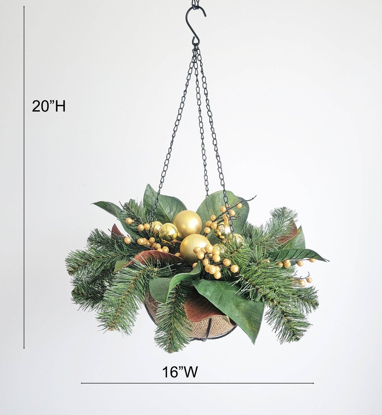 Christmas Hanging Basket Arrangement Mixed