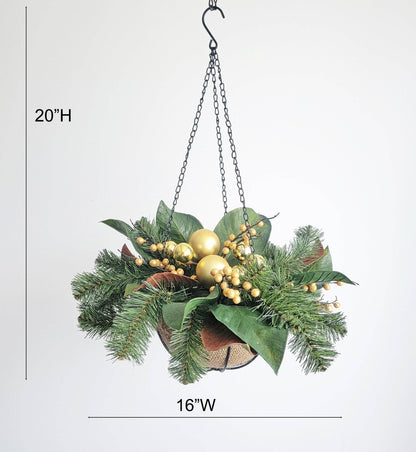 Christmas Hanging Basket Arrangement Mixed