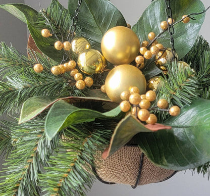 Christmas Hanging Basket Arrangement Mixed